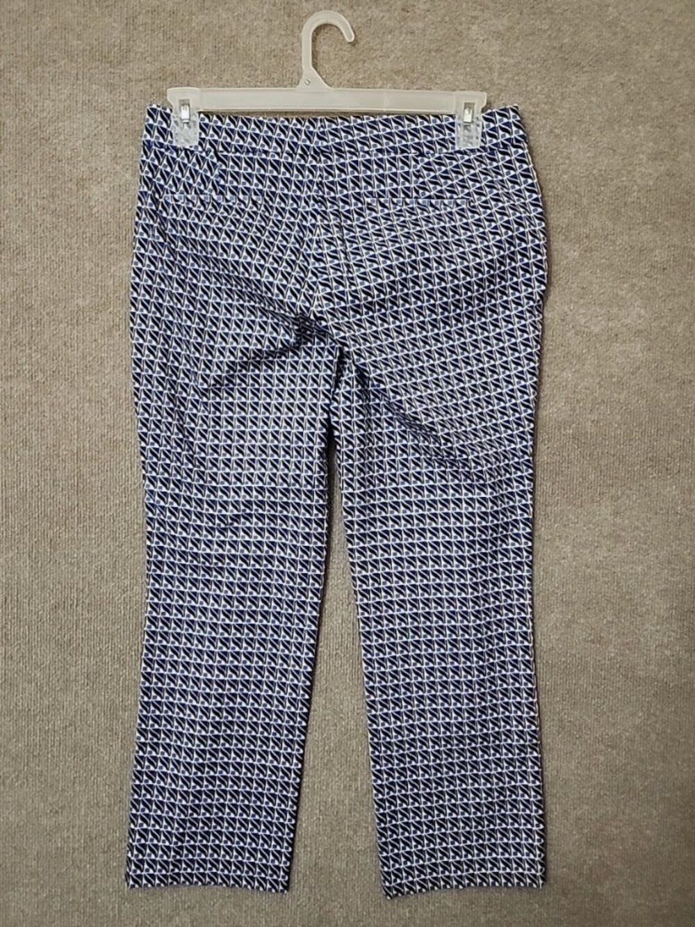 J Crew Campbell Capri Cropped Pants  Womens 10 Blue Waive Straight Leg Stretch - Picture 5 of 8